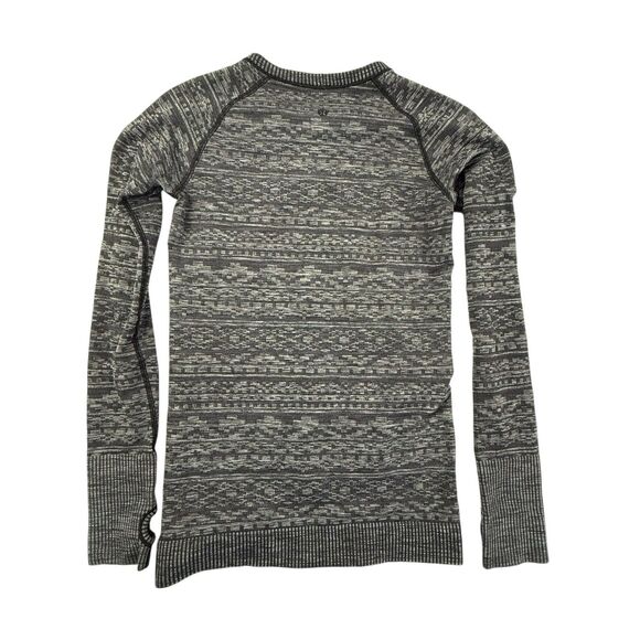 Lululemon Rest Less Pullover Size 6 Heathered Black Gray Jacquard Textured - Picture 4 of 9